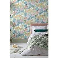 Envy So Exotic Day Floral Wallpaper in White | Size: 10000mm x 520mm