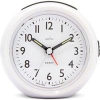 Acctim Grace Non-Ticking Sweep Analogue Bedroom Alarm Clock in White