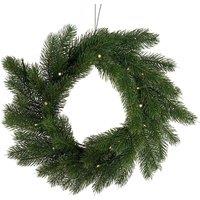 Charles Bentley 12" Faux Pre-Lit Decorative Green Christmas Front Door Wreath