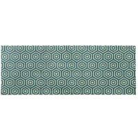 JVL Mega Machine Washable Runner Doormat 57 x 150 cm Geo Hex in Teal | Size: 57 cm x 150 cm