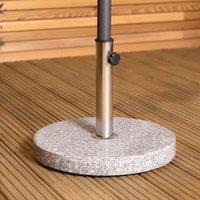Charles Bentley 15Kg Round Granite Parasol Base Stone Umbrella Stand in Grey