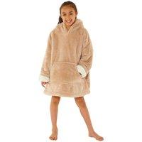 Just Essentials Beige Shaggy Oversized Sherpa Fleece Hooded Blanket Wearable Throw