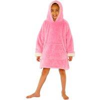 Just Essentials Pink Shaggy Oversized Sherpa Fleece Hooded Blanket Wearable Throw