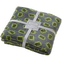 Just Essentials Game Over Print Reversible Fleece Blanket in Bright Green | Size: Large