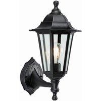 Netlighting Bayswater 1 Light Outdoor Wall Lantern Clear Glass Black Polypropylene IP44 E27
