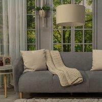 ValueLights Reni Natural Fabric Easy Fit Drum Ceiling Lamp Shade | Size: Medium