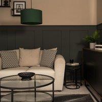 ValueLights Reni Forest Green Fabric Easy Fit Drum Ceiling Lamp Shade in Bottle Green | Size: Medium