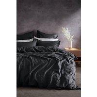 Lazy Linen 'Pure Washed Linen' Pillowcase Pair in Charcoal
