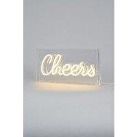 BHS Lighting Glow Cheers Neon Light Box Table Lamp in White