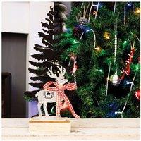 Netagon Battery Powered Wooden Christmas Tree Light Effect in Light Beige