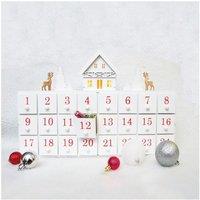 Netagon Battery Powered Wooden Christmas Countdown Advent Calendar in White