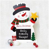 Netagon Festive Wooden Snowman Christmas Chalkboard Countdown Calender in White