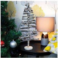 Netagon Battery Powered Birch Wood Christmas Tree Light Effect in Grey