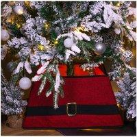 Netagon Santas Belt Design Tree Skirt in Red