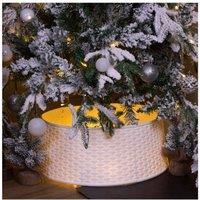 Netagon Rattan Style Red Tree Skirt in White