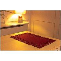 Netagon Felt Table Mats with Star & Snowflake Design - Pair Maroon
