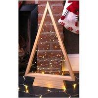 Netagon Wooden Self Assembly Battery Powered Christmas Tree with 60 LED's in Light Beige