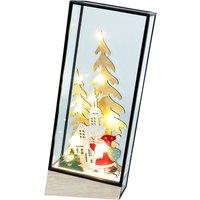 Netagon Christmas Battery Operated Light Up Festive Village Glass Holder Ornament in White