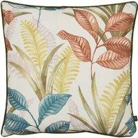 Prestigious Textiles Sumba Floral Printed Cushion in Coral | Size: 50 cm x 50 cm