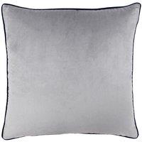Furn Meridian Velvet Piped Cushion in Silver | Size: 55 cm x 55 cm