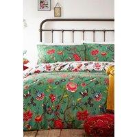Furn Pomelo Tropical Floral Reversible Duvet Cover Set in Green | Size: Single