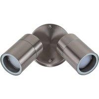 ValueLights Barrow Twin Twin Silver Outdoor Wall Downlight