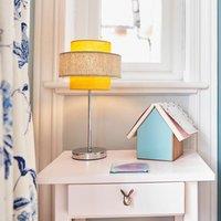 ValueLights Weaver Yellow Table LampTouch On/Off Dimmable