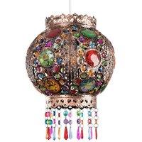 ValueLights Bazaar Moroccan Jewelled Bronze Easy Fit Ceiling Pendant Lamp Shade