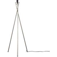 ValueLights Camden Brushed Chrome Metal Stem Tripod Floor Lamp Base in Silver