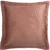 Paoletti Palmeria Quilted Velvet Cushion in Pink | Size: 60 cm x 60 cm