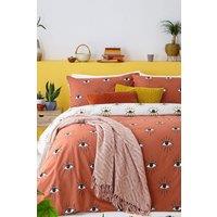 Furn Theia Abstract Eye Duvet Cover Set in Light Red | Size: King