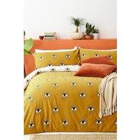 Furn Theia Abstract Eye Duvet Cover Set in Yellow | Size: King