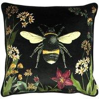 Evans Lichfield Midnight Garden Bee Printed Cushion in Black | Size: 43 cm x 43 cm