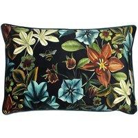 Evans Lichfield Midnight Garden Floral Printed Cushion in Teal | Size: 40 cm x 60 cm