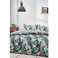 Furn Arizona Printed Reversible Duvet Cover Set in Black | Size: Double