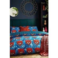 Furn Untamed Tropical Cheetah Duvet Cover Set in Blue | Size: King