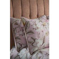 Edinburgh Weavers Lavish 200TC Floral Premium Cotton Sateen Piped Pair of Pillowcases in Light Pink