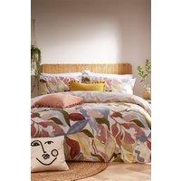 Furn Amarosa Abstract Floral Reversible Duvet Cover Set in Pink | Size: Single