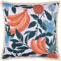 Furn Cypressa Floral Mosaic 100% Cotton Cushion in Lilac | Size: 50 cm x 50 cm