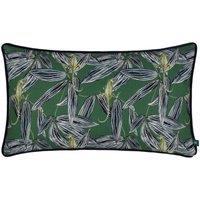 Wylder Tropics Ebon Wilds Nkiru Piped Cushion in Green | Size: 30 cm x 50 cm