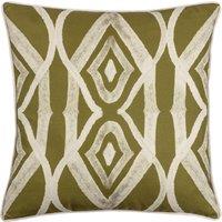 Wylder Tropics Cape Ikat Reversible Tropical Cushion in Dark Green | Size: 50 cm x 50 cm