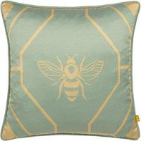 Furn Bee Deco Geometric Piped Cushion in Light Green | Size: 43 cm x 43 cm