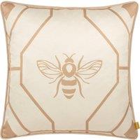 Furn Bee Deco Geometric Piped Cushion in Gold | Size: 43 cm x 43 cm