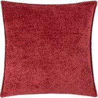Evans Lichfield Buxton Chenille Reversible Square Cushion in Red | Size: 50 cm x 50 cm