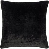 Paoletti Stanza Faux Fur Cushion in Jet Black | Size: 55 cm x 55 cm