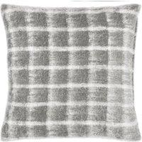 Yard Yarrow Check Faux-Mohair Cushion in Light Grey | Size: 45 cm x 45 cm
