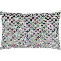 Paoletti Lexington Geometric Velvet Cushion | Size: 40 cm x 60 cm