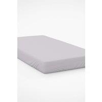 Belledorm Easy Care 200 Thread Count Cotton Polyester Percale 28cm Fitted Sheet in Light Grey | Size: Double
