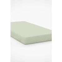 Belledorm Easy Care 200 Thread Count Cotton Polyester Percale 28cm Fitted Sheet in Pale Green | Size: Small Double