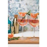 BarCraft Set of Two Iridescent Gin Glasses in Clear